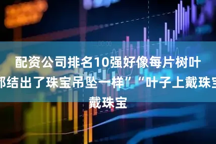 配资公司排名10强好像每片树叶都结出了珠宝吊坠一样”“叶子上戴珠宝